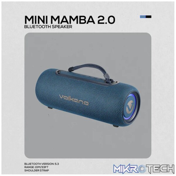 Volkano Mini Mamba 2.0 Series Bluetooth Speaker - Blue - Image 7