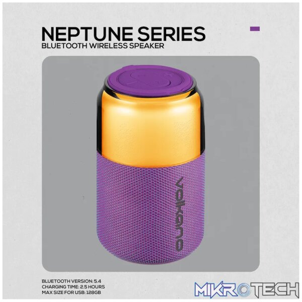 Volkano Neptune Bluetooth Wireless Speaker - Purple - Image 2