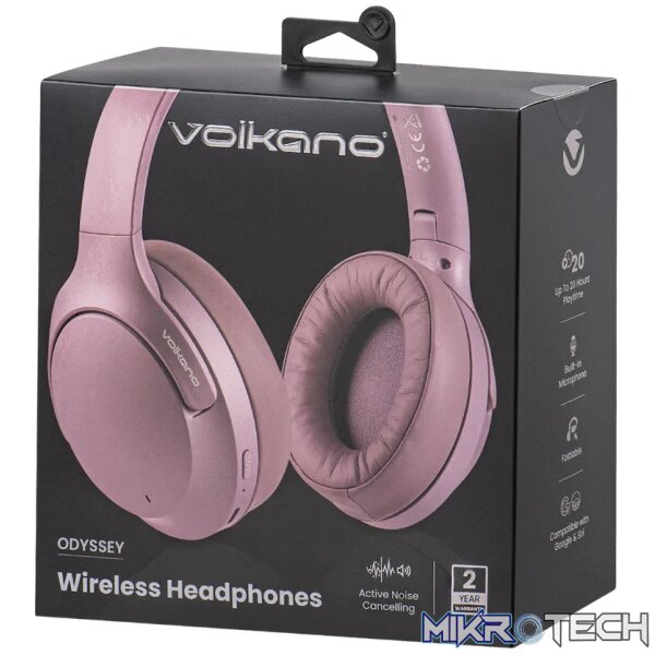 Volkano Odyssey ANC Bluetooth Wireless Headphone - Rose Gold - Image 4