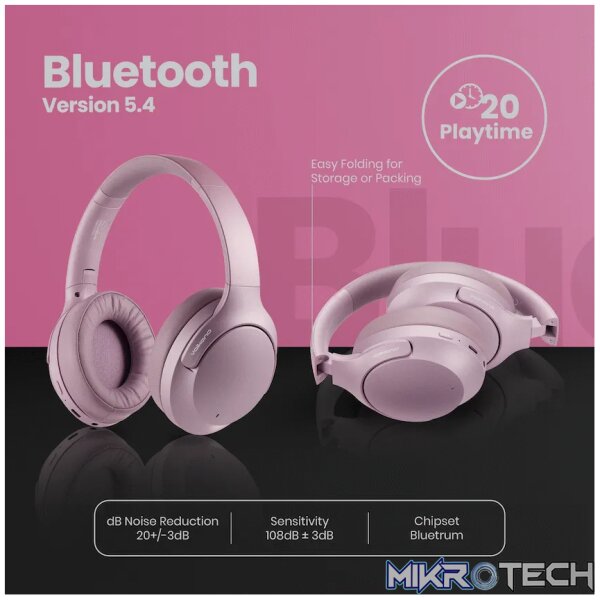 Volkano Odyssey ANC Bluetooth Wireless Headphone - Rose Gold - Image 10