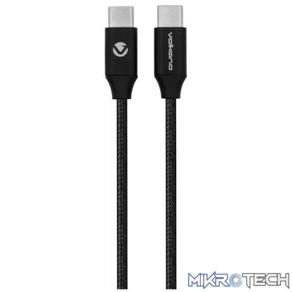 Volkano On-The-Go Type-C to Type-C 30w Cable - Black Volkano On-The-Go Type-C to Type-C 30w Cable - Black