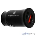 Volkano On-The-Go USB + Type-C 12w Car Charger - Black