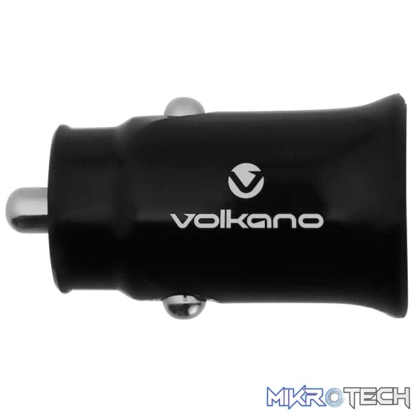 Volkano On-The-Go USB + Type-C 12w Car Charger - Black - Image 5