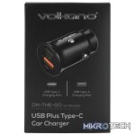 Volkano On-The-Go USB + Type-C 12w Car Charger - Black - Image 6
