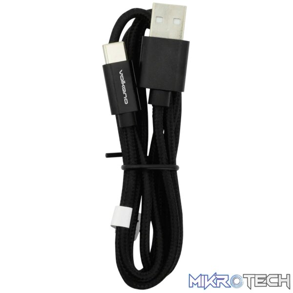 Volkano On-The-Go USB to Type-C 18w Braided 1m Cable - Black - Image 2
