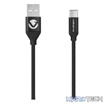 Volkano On-The-Go USB to Type-C 18w Braided 1m Cable - Black
