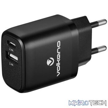Volkano On the Go USB Plus Type-C Wall Charger