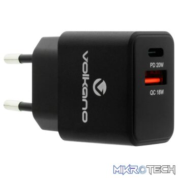 Volkano On-the-Go USB + Type-C 20w PD Wall Charger