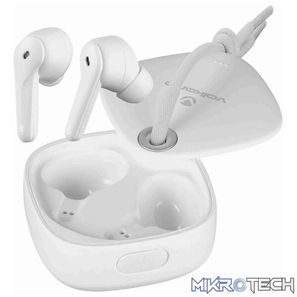 Volkano Ore Series True Wireless Earphones with Charging Case - White - Image 2