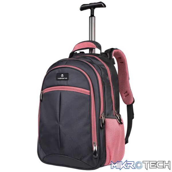 Volkano Orthopaedic Trolley Backpack 35l - Dark Grey/Pink - Image 2