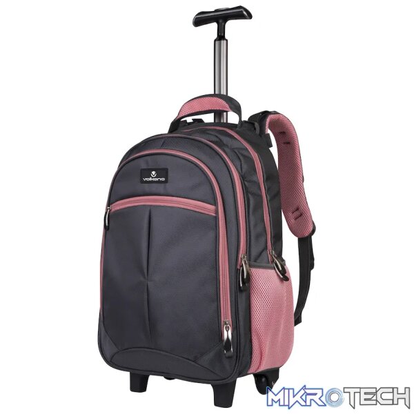 Volkano Orthopaedic Trolley Backpack 35l - Dark Grey/Pink - Image 4