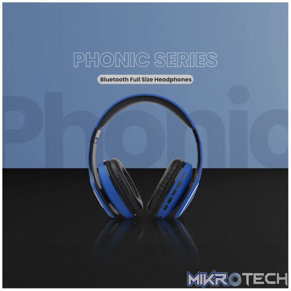 Volkano Phonic Series Bluetooth Full Size Headphones - Blue - Image 5