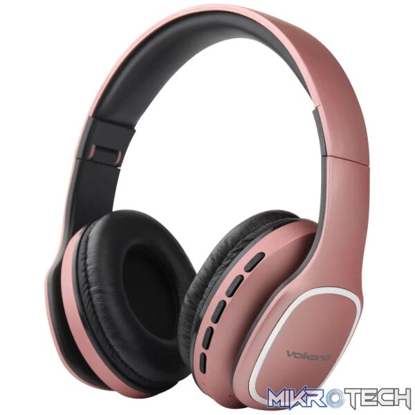 Volkano Phonic Series Bluetooth Full-Size Headphones - Rose Gold Volkano Phonic Series Bluetooth Full-Size Headphones - Rose Gold