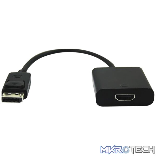 Volkano Port Series DisplayPort to 4K HDMI Converter 10cm - Black - Image 2