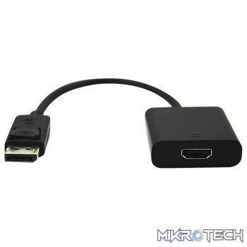 Volkano Port Series DisplayPort to 4K HDMI Converter 10cm - Black