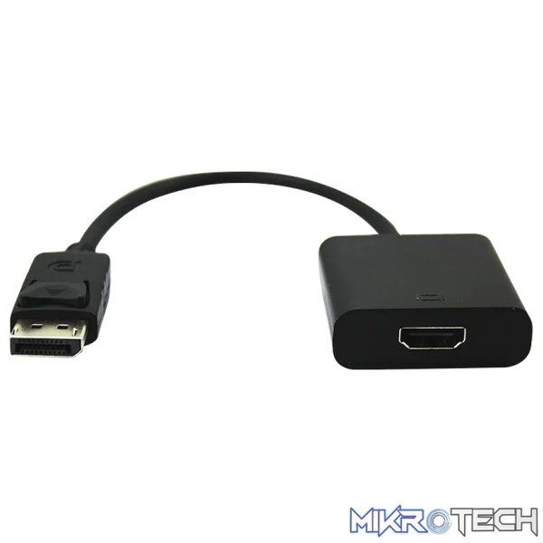 Volkano Port Series DisplayPort to 4K HDMI Converter 10cm - Black Volkano Port Series DisplayPort to 4K HDMI Converter 10cm - Black