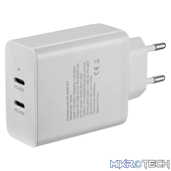 Volkano Potent Duo Series 65w Dual PD Compact Wall Charger - Image 4
