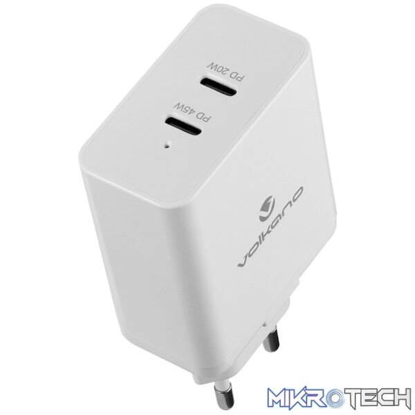 Volkano Potent Duo Series 65w Dual PD Compact Wall Charger Volkano Potent Duo Series 65w Dual PD Compact Wall Charger