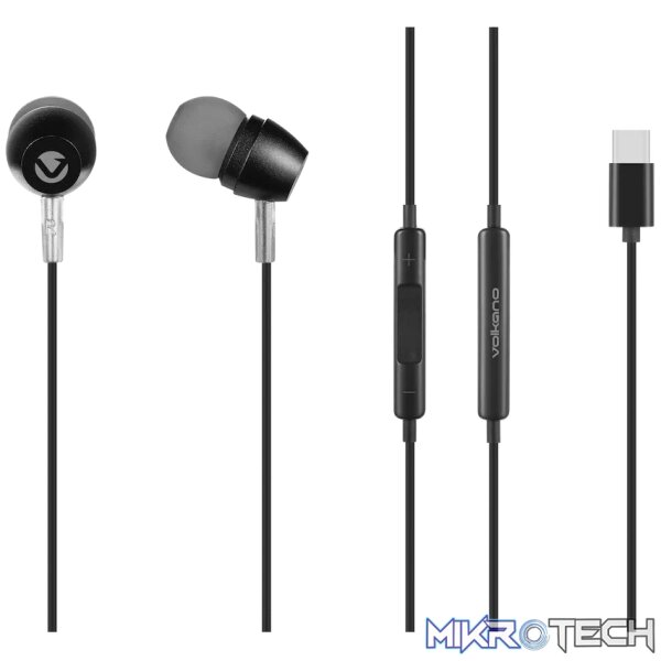 Volkano Prism 3 Series Type-C Earphone - Black Volkano Prism 3 Series Type-C Earphone - Black