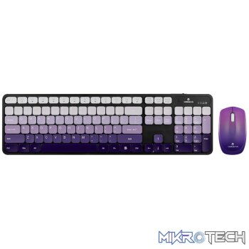 Volkano Prism Series Bluetooth Wireless Keyboard and Mouse - Purple