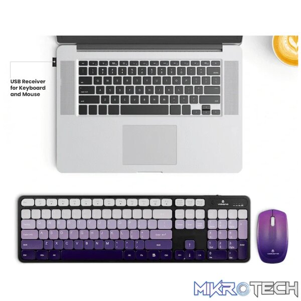 Volkano Prism Series Bluetooth Wireless Keyboard and Mouse - Purple - Image 5