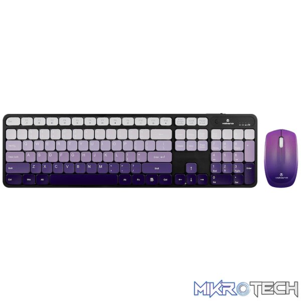Volkano Prism Series Bluetooth Wireless Keyboard and Mouse - Purple Volkano Prism Series Bluetooth Wireless Keyboard and Mouse - Purple