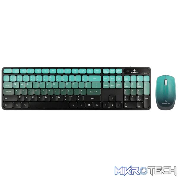 Volkano Prism Series Bluetooth Wireless Keyboard and Mouse - Teal - Image 2