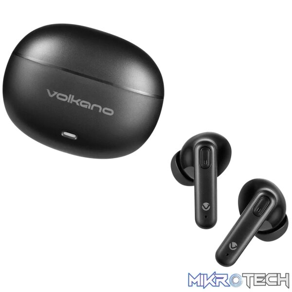 Volkano Pulse Series True Wireless Earphones with Charging Case - Black - Image 4