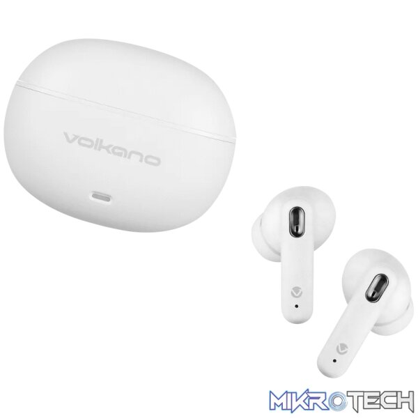 Volkano Pulse Series True Wireless Earphones with Charging Case - White - Image 4