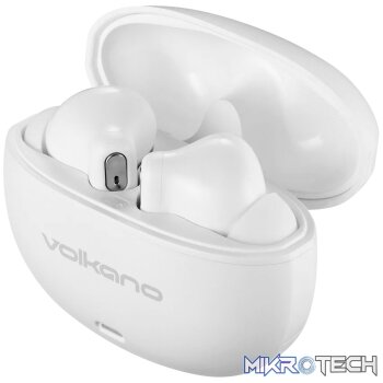 Volkano Pulse Series True Wireless Earphones with Charging Case - White
