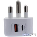Volkano Robust Series 3-Pin SA to 20w PD + QC 3.0 Wall Charger