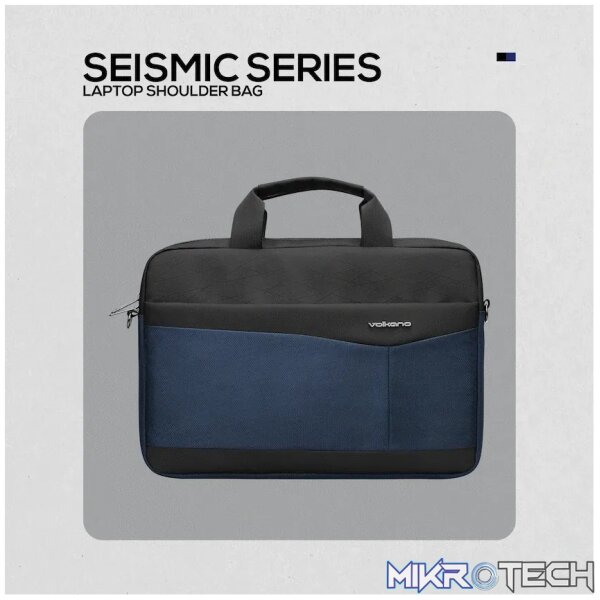 Volkano Seismic 15.6 inch Laptop Shoulder Bag Blk/Nvy - Image 3
