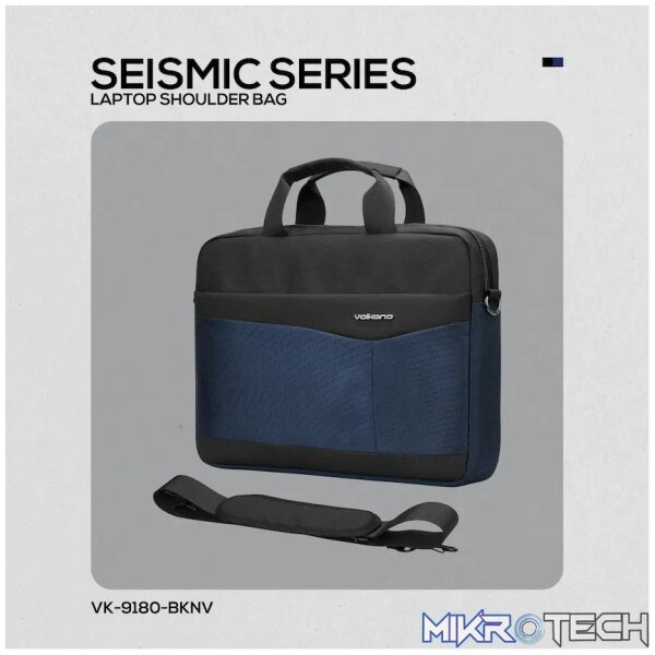 Volkano Seismic 15.6 inch Laptop Shoulder Bag Blk/Nvy - Image 9