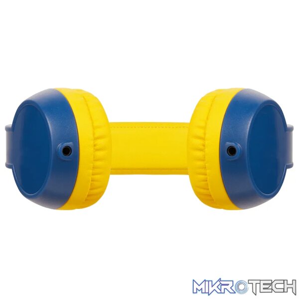 Volkano Sidekick Series Wired Kiddies Headphones with Share Port - Yellow/Blue - Image 3