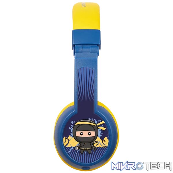 Volkano Sidekick Series Wired Kiddies Headphones with Share Port - Yellow/Blue - Image 4