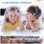 Volkano Sidekick Series Wired Kiddies Headphones with Share Port - Yellow/Blue - Image 6