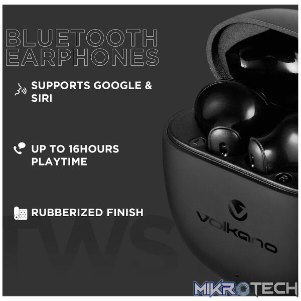 Volkano Sleek Series TWS Earphones - Black - Image 7