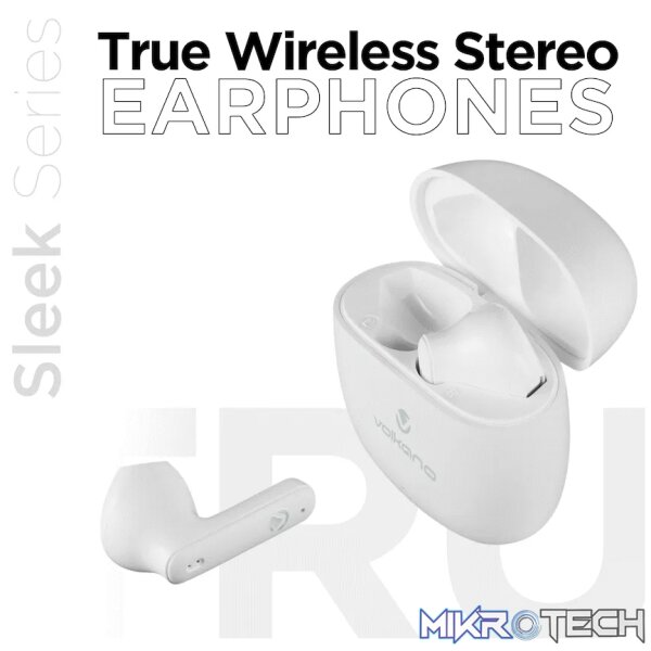 Volkano Sleek Series TWS Earphones - White - Image 6