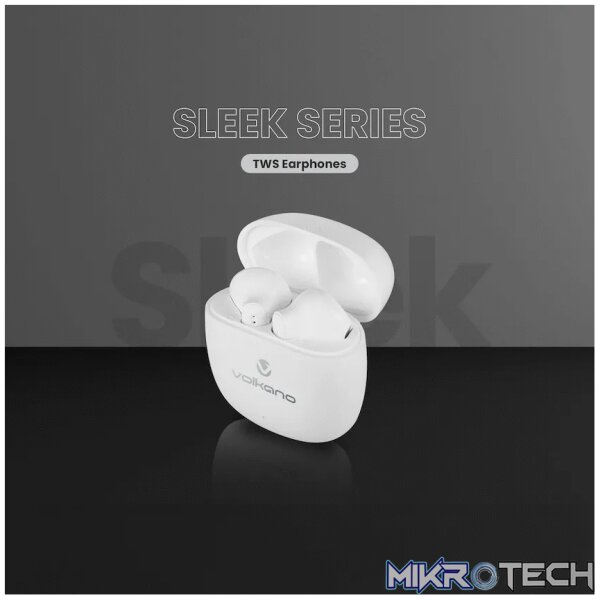 Volkano Sleek Series TWS Earphones - White - Image 8