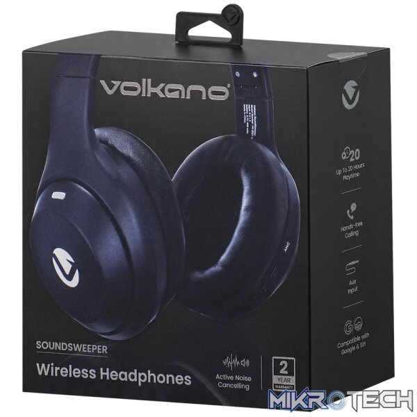 Volkano SoundSweeper Series Active Noise Cancelling bluetooth Headphones - Blue - Image 8