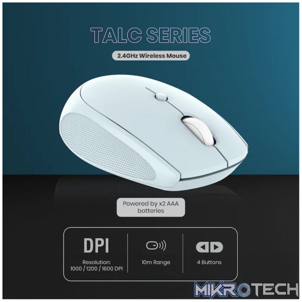 Volkano Talc Wireless Mouse - Blue - Image 2