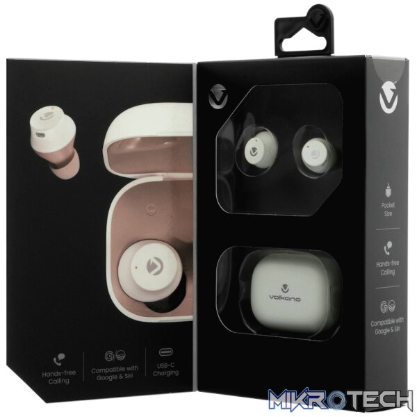 Volkano Taurus Series 2.0 True Wireless Earphones - White - Image 11