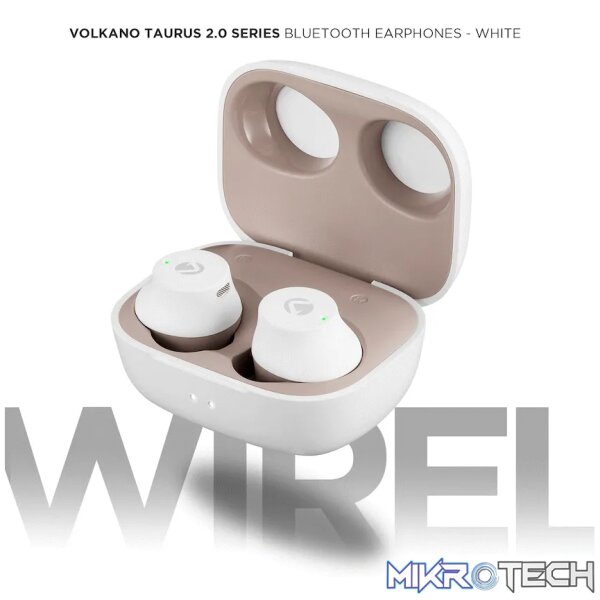 Volkano Taurus Series 2.0 True Wireless Earphones - White - Image 8
