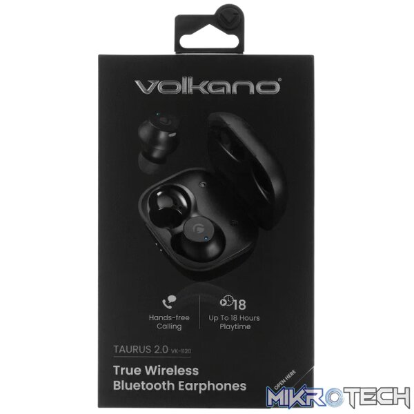 Volkano Taurus Series 2.0 True Wireless Earphones with Charging Case - Black - Image 11