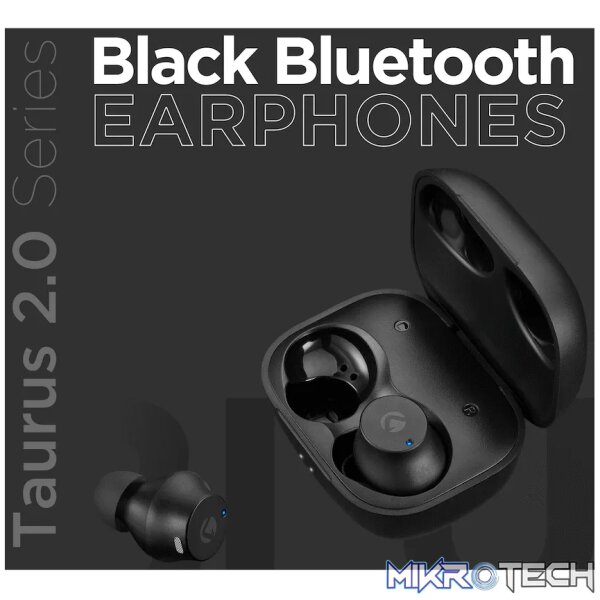 Volkano Taurus Series 2.0 True Wireless Earphones with Charging Case - Black - Image 6