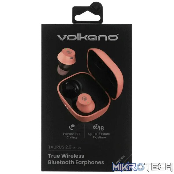 Volkano Taurus Series 2.0 True Wireless Earphones with Charging Case - Pink - Image 12