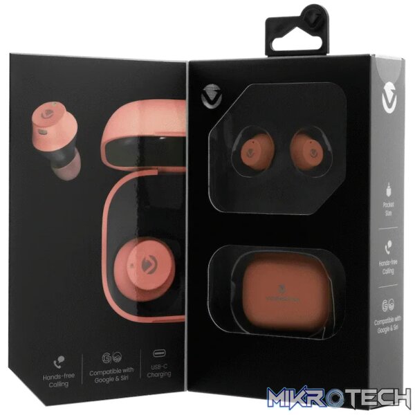Volkano Taurus Series 2.0 True Wireless Earphones with Charging Case - Pink - Image 10