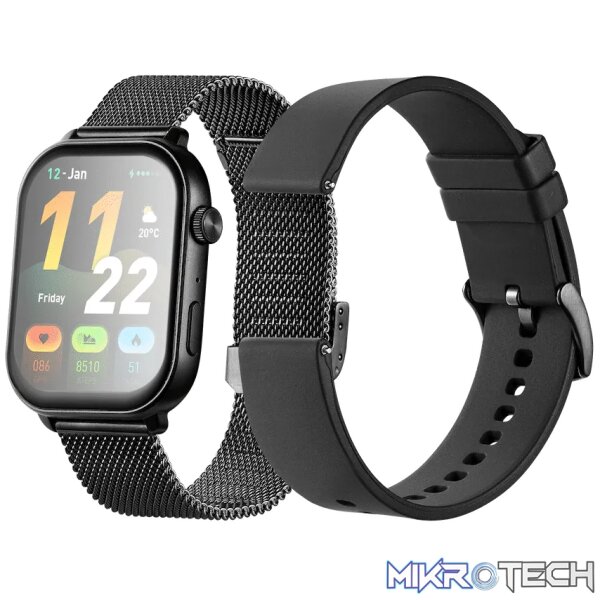 Volkano Trinity Series Smartwatch with Metal Mesh Strap - Black Volkano Trinity Series Smartwatch with Metal Mesh Strap - Black