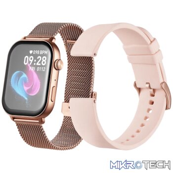 Volkano Trinity Series Smartwatch with Metal Mesh Strap - Gold