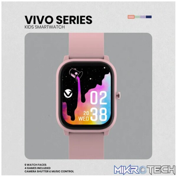 Volkano Vivo Series Kids Smart Watch - Pastel Pink - Image 5